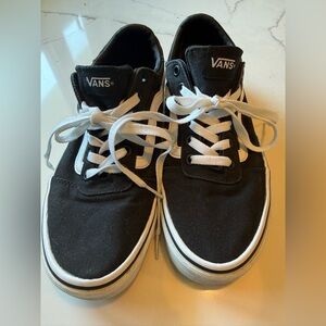 Vans Black and White Low-Top Canvas Sneakers